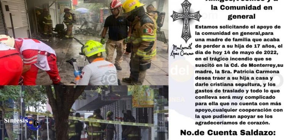 Menor tampiqueña murió en incendio registrado en Monterrey