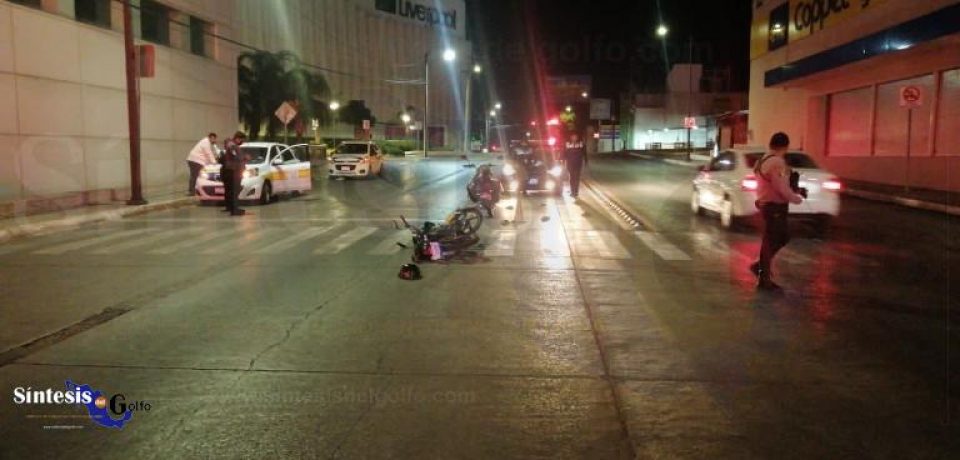 Taxista de la base Paraíso arrolla a motociclista repartidor de Didi