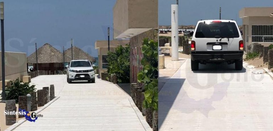 Irresponsables visitantes a la playa introducen vehículos a zonas para discapacitados