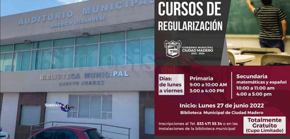 Gobierno de Madero impartirá curso de regularización para alumnos de nivel básico