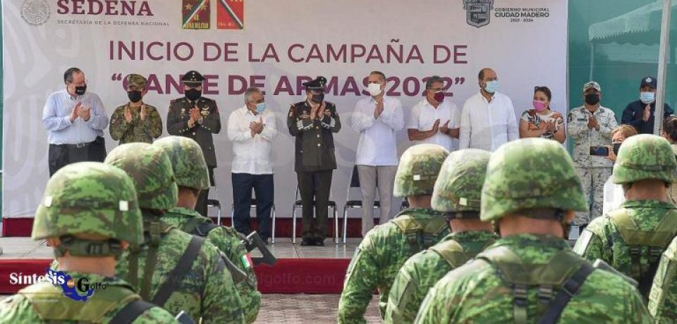 Arrancan Sedena y Gobierno de Ciudad Madero campaña de Canje de Armas 2022