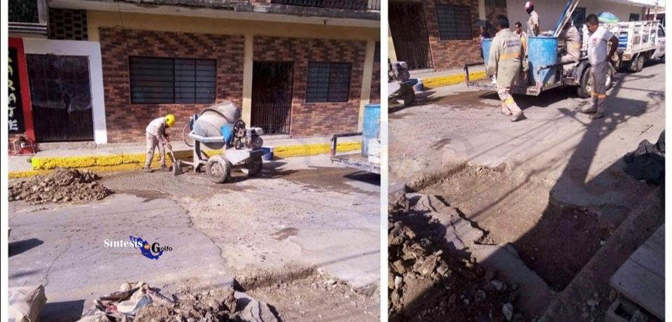 COMAPA Altamira renueva pavimento en la Zona Centro