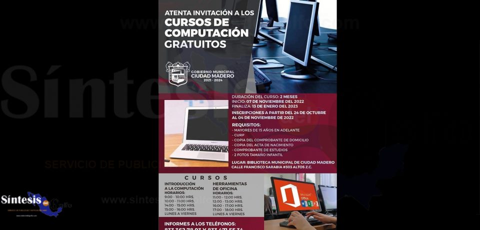 Abren en Ciudad Madero Cursos de Computación en Biblioteca Municipal