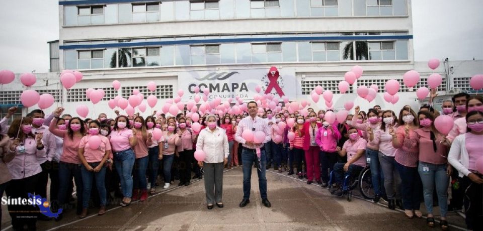 Comapa Zona Conurbada forma el lazo humano rosa gigante en conmemoración del Día Mundial del Cáncer de Mama