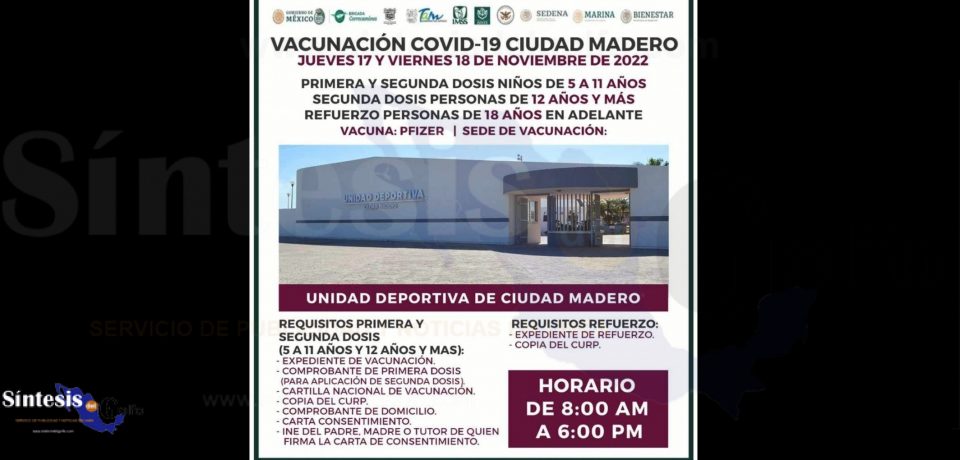 Anuncian Vacunación Contra el Covid 19 en Ciudad Madero