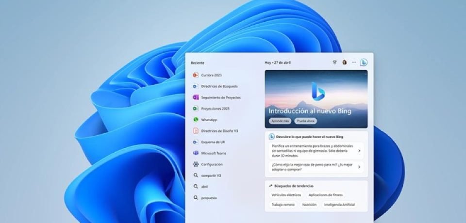 Windows 11 se actualiza para incorporar grandes funcionalidades e incluye el nuevo Bing con IA en la barra de tareas