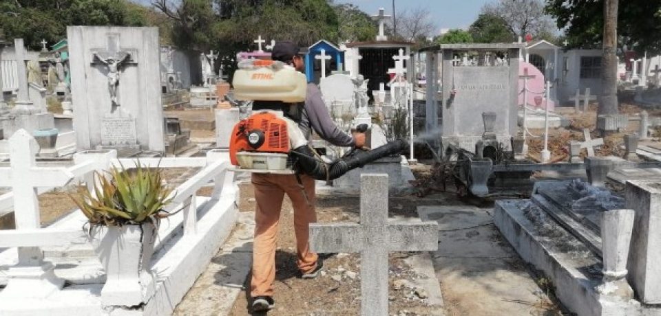 Realizan trabajos de fumigación y abatización en cementerios de Ciudad Madero